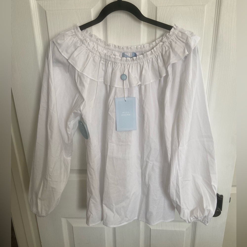 NWT Hill House The Lena Top White 100% Cotton Size XS